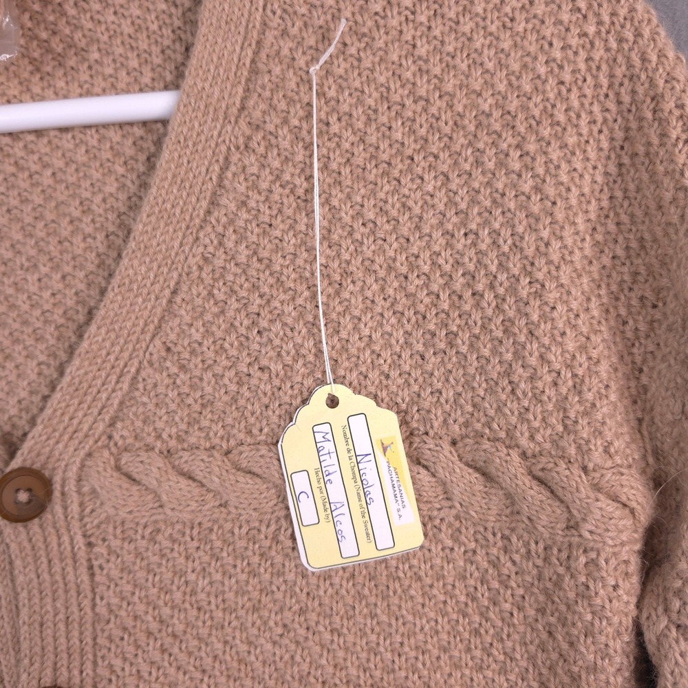 Artesanias Pachamama 100% Alpaca Wool Cardigan Sweater Womens Hand Made In Peru - Picture 5 of 14